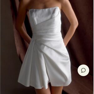 Meshki White Strapless Sheath Dress